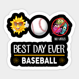 Best Day Ever Baseball Face Mask Sticker